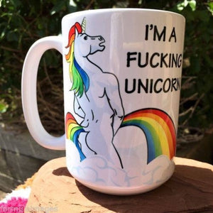 I’m a Fucking Unicorn Ceramic Mug. Left