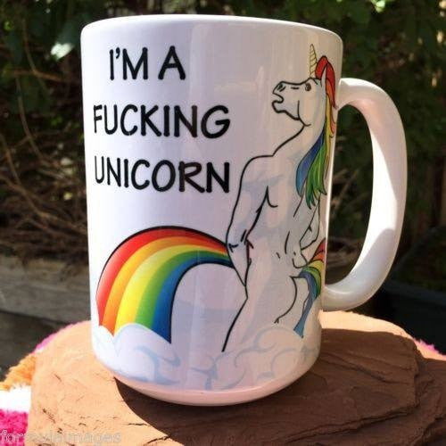 I’m a Fucking Unicorn Ceramic Mug. Side