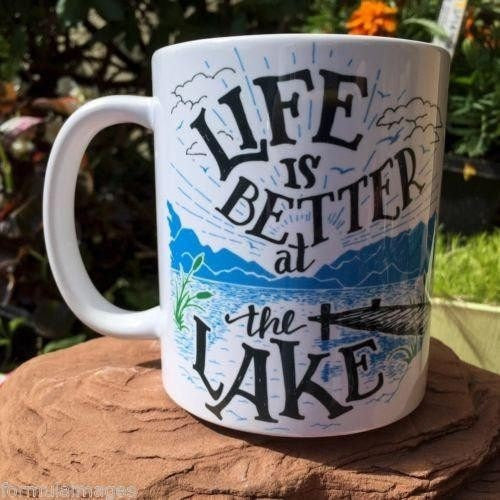 Life is Better at the Lake Coffee Mug. Left 2