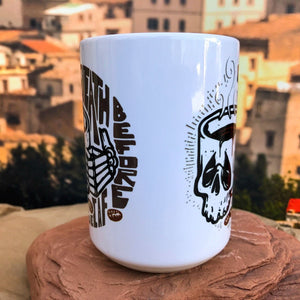 Death Before Decaf. Ceramic Mug Front