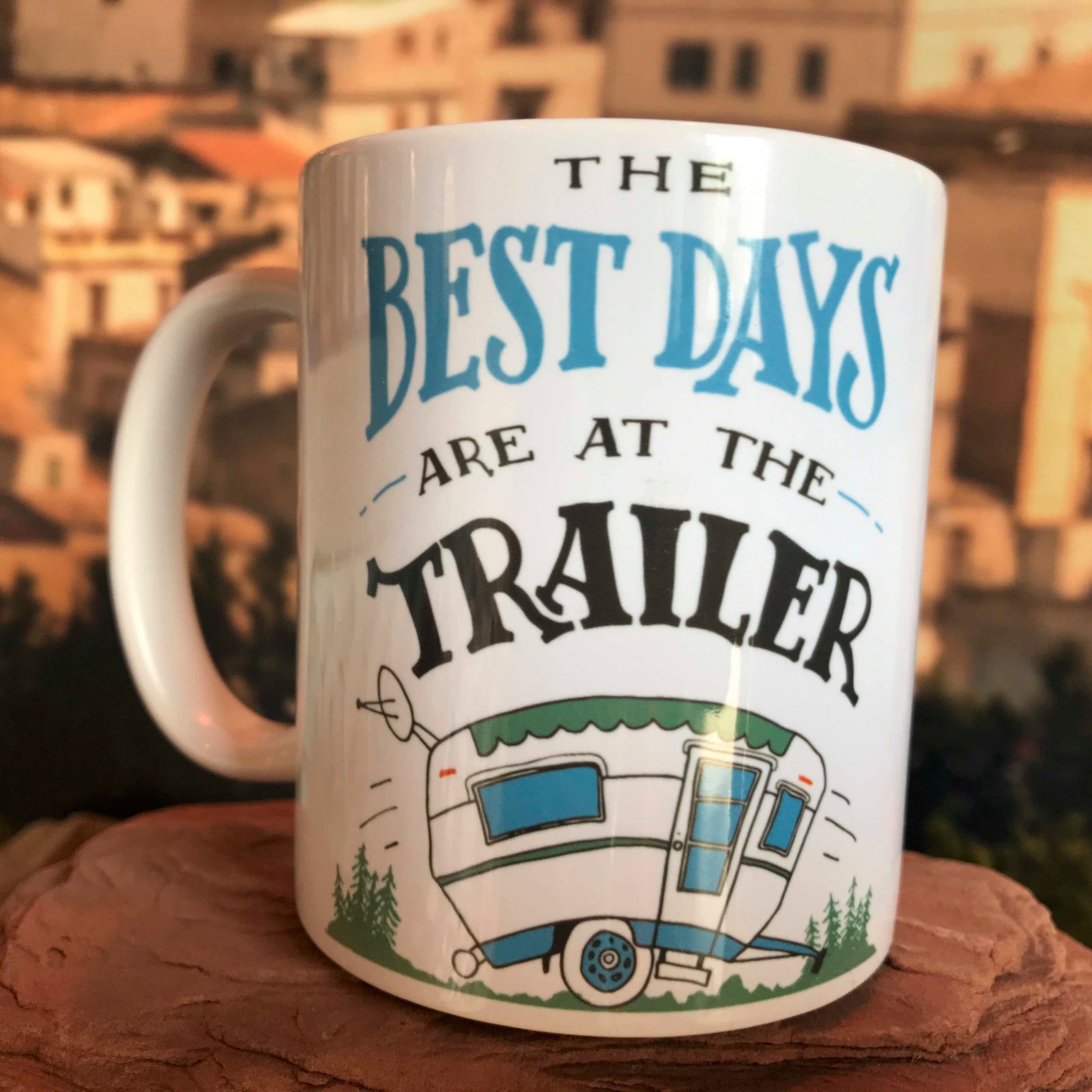 The Best Days are at the Trailer Coffee Mug Left